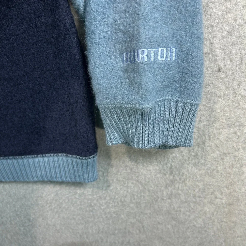 Burton Sweater Mens M Blue Colorblock Boiled Wool Blend Crewneck Vintage